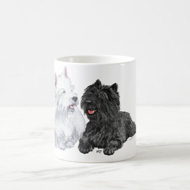 Caneca De Café Westie com um Cairn Terrier preto (Centro)