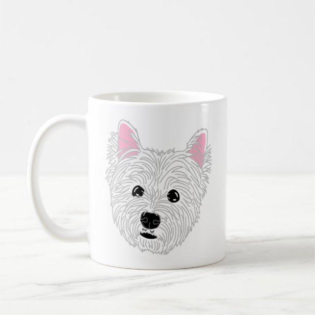 Caneca De Café Westie Dog Mãe Mug - West Highland Terrier (Esquerda)
