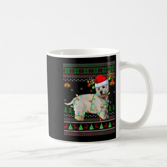 Caneca De Café Westie Dog West Highland Terrier Ugly Christmas Sw (Direita)