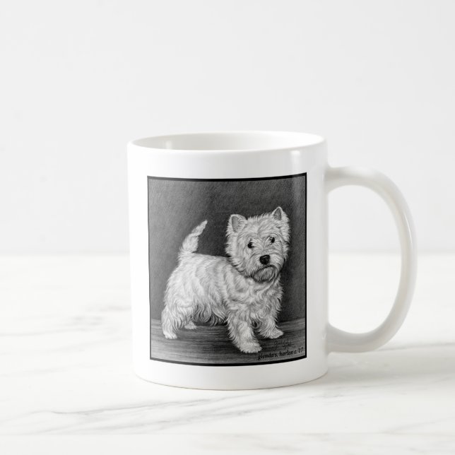 Caneca De Café Westie Terrier Art de Glenda S. Harlan (Direita)
