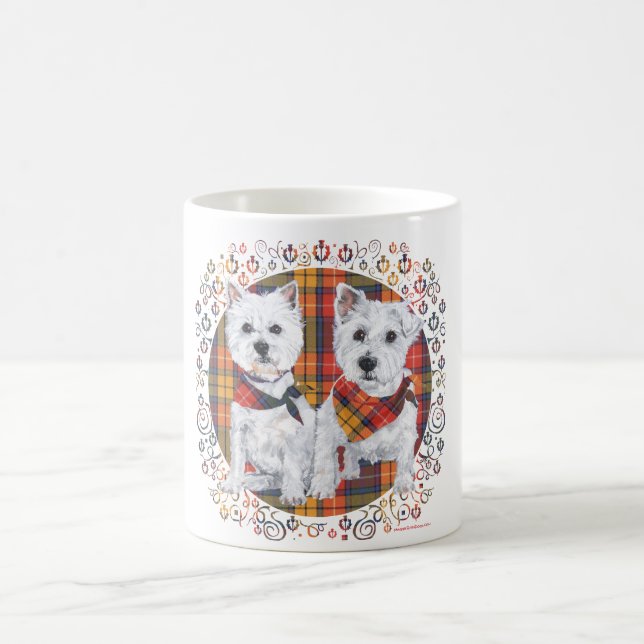 Caneca De Café Westies em Tartan (Centro)