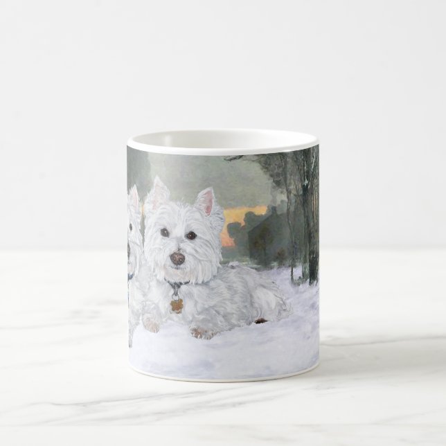 Caneca De Café Westies no inverno (Centro)