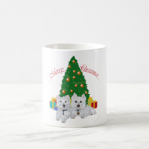 Caneca De Café Westies pela árvore de Natal