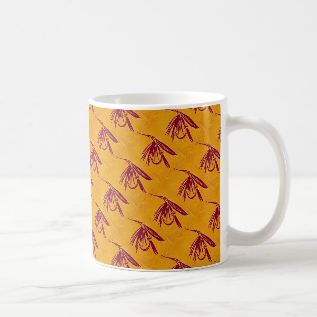 Caneca De Café "Wet Fly Magenta no Dourado" (Direita)
