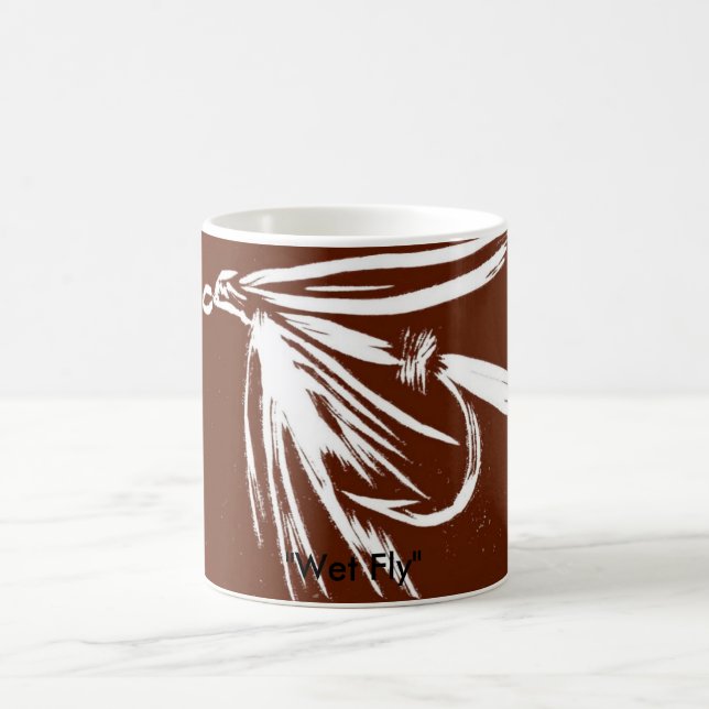 Caneca De Café "Wet Fly on Brown" Trut Fly Mug Clássico (Centro)