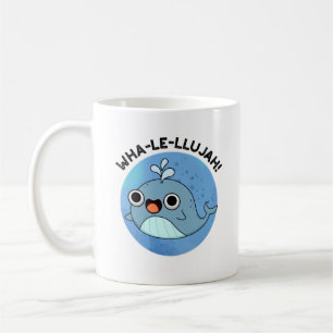 Caneca De Café Wha-le-llujah Funny Blue Whale Pun