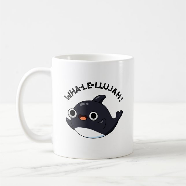 Caneca De Café Wha-le-llujah Funny Orca Whale Pun (Esquerda)
