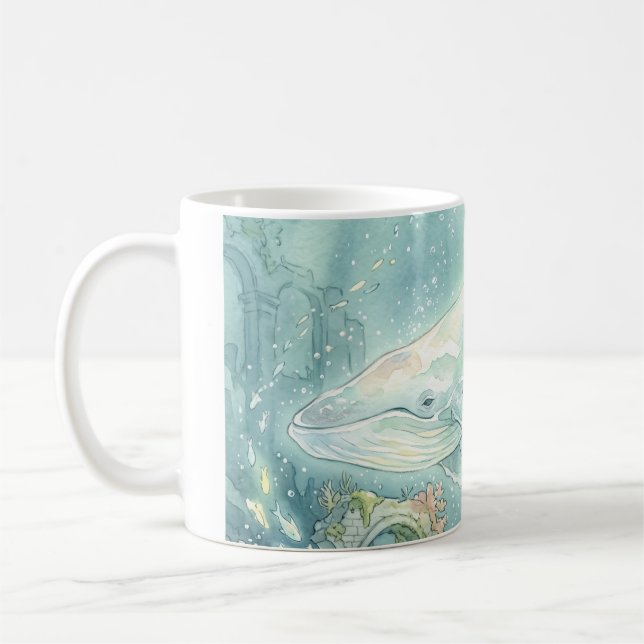 Caneca De Café Whale Atlantis Underwater Fantasy (Esquerda)