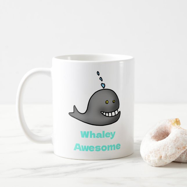 Caneca De Café Whaley Awesome Funny Whale Pun Design (Com Donut)