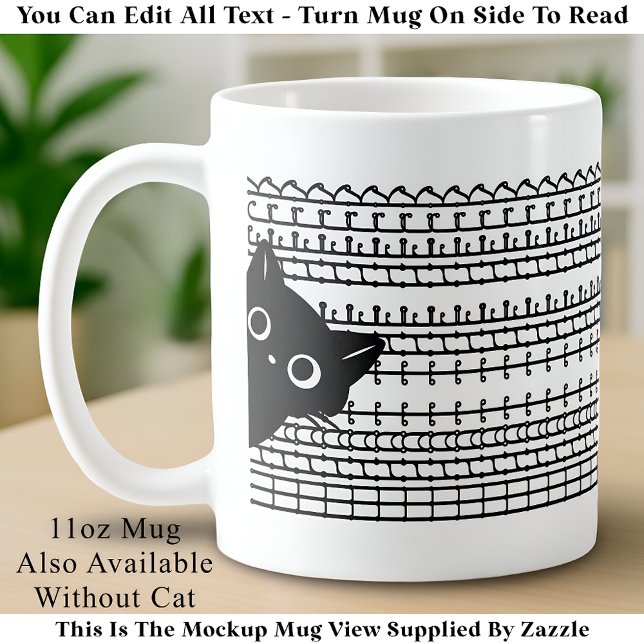 Caneca De Café What The Heck Hidden Message & Cat, Funny (Criador carregado)