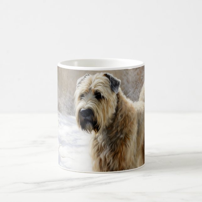 Caneca De Café Wheaten Terrier Deixe Nevar Natal (Centro)