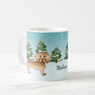 Caneca De Café Wheaten Wire Haired Dachshund Em Uma Floresta De i