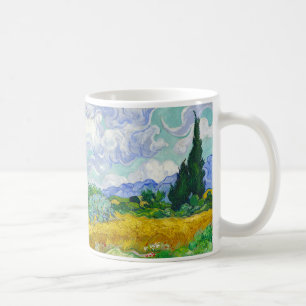 Caneca De Café Wheatfield com ciprestes, Vincent van Gogh