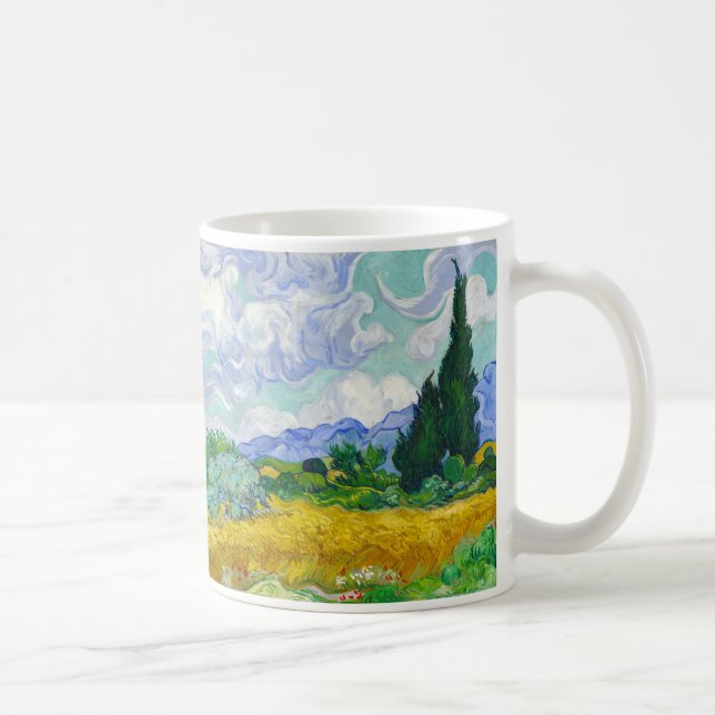 Caneca De Café Wheatfield com ciprestes, Vincent van Gogh (Direita)