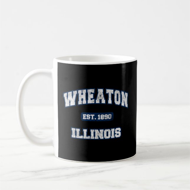 Caneca De Café Wheaton Illinois Varsity College Style (Esquerda)