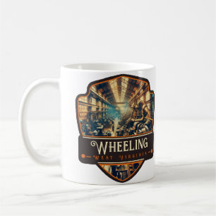 Caneca De Café Wheeling, Virgínia Ocidental   Vintage