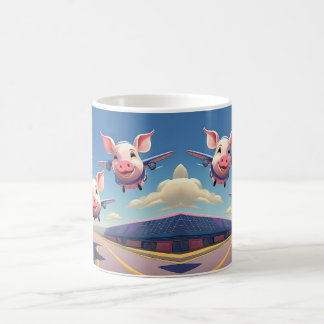 Caneca De Café When Pigs Fly Funny Airplane Pigs