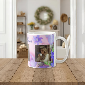 Caneca De Café Where Love Grows Mug | Personalized Floral Photo 
