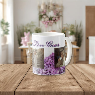 Caneca De Café Where Love Grows Mug | Personalized Lilac Photo Mu