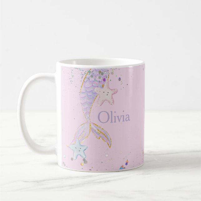 Caneca De Café Whimscolor Watercolor - Glitter Sereia (Esquerda)