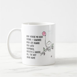 Caneca De Café Whimsic Farewell Coworker Lineart Manuscrito