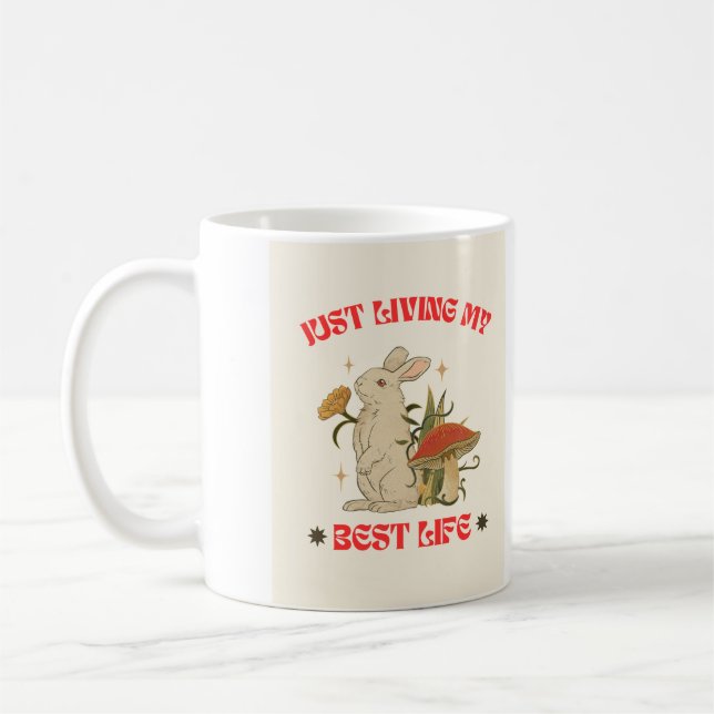 Caneca De Café Whimsic White Rabbit Life Mug (Esquerda)