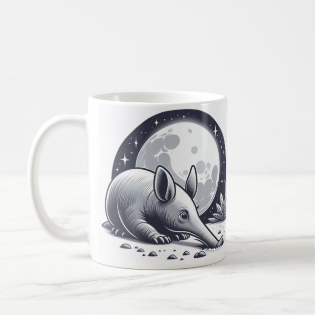 Caneca De Café Whimsical Aardvark Mug para Amantes de os animais (Esquerda)