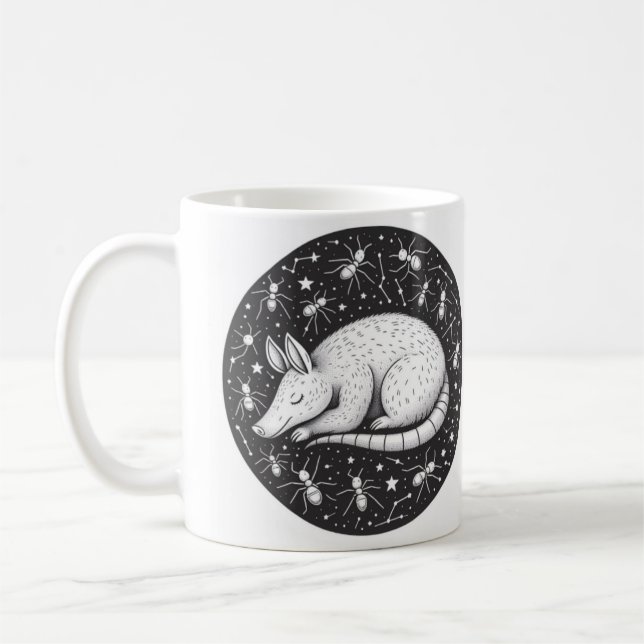 Caneca De Café Whimsical Aardvark Mug para Amantes de os animais (Esquerda)