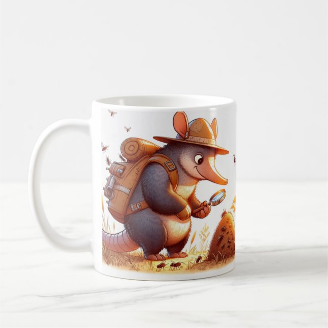 Caneca De Café Whimsical Aardvark Mug para Amantes de os animais (Esquerda)