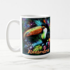 Caneca De Café Whimsical Abstract Toucan Bird Personalized