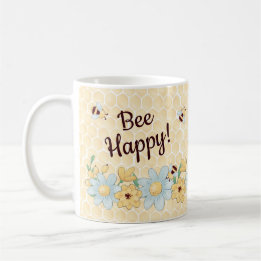 Caneca De Café Whimsical Bee Happy