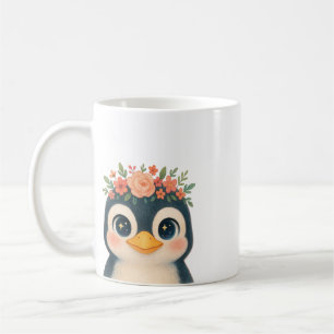 Caneca De Café Whimsical Bloom Penguin