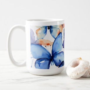 Caneca De Café "Whimsical Blue Butterfly Mug"