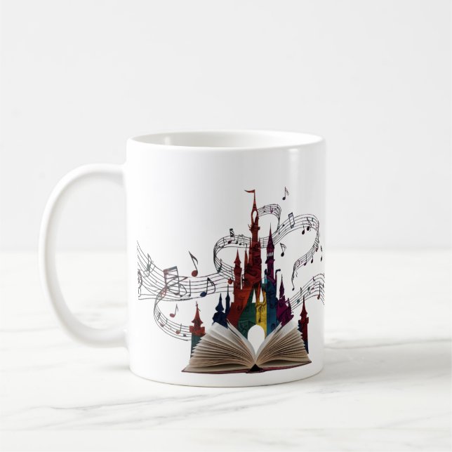 Caneca De Café Whimsical Book Page Art Drinkware (Esquerda)