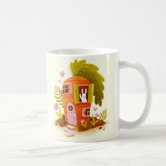 Caneca De Café Whimsical Carrot Bunny House Mug Cute Farm Animals