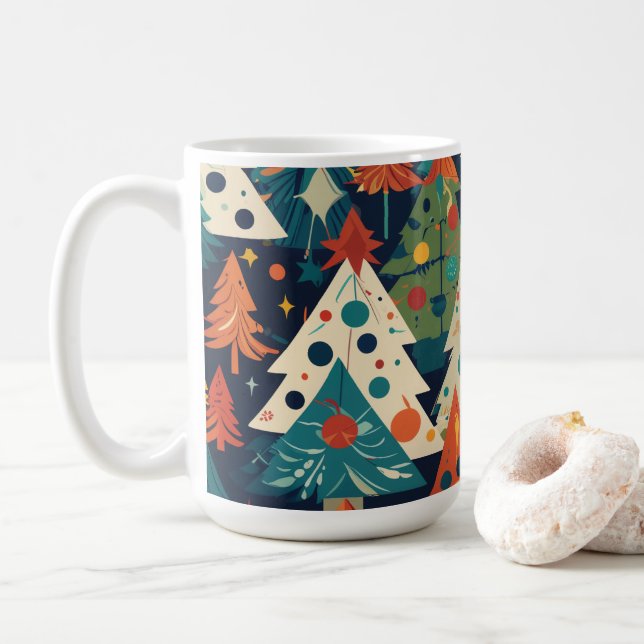 Caneca De Café Whimsical Christmas Tree (Com Donut)