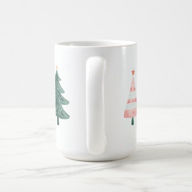 Caneca De Café Whimsical Christmas Trees Mug (Alça)