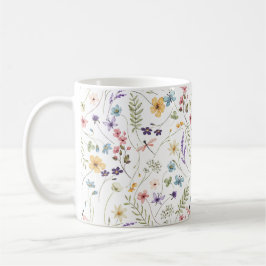 Caneca De Café Whimsical Colorful Wildflower Spring Patterns