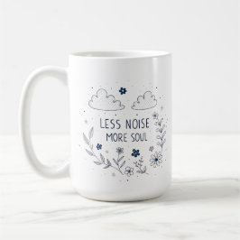 Caneca De Café Whimsical Floral Soul Quote Line Art