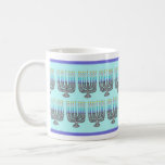 Caneca De Café Whimsical Menorah<br><div class="desc">Esta Coffee Menorah Whimsical Mug com um toque festivo nos seus encontros de Hanukkah. Seria uma bela nave de presentes para as guloseimas de Chanucá. Faz parte da minha Coleção de Menorah Chanucá.</div>