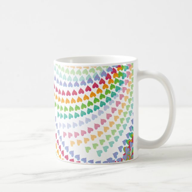 Caneca De Café Whimsical Rainbow Heart Sprinkles Mug (Direita)
