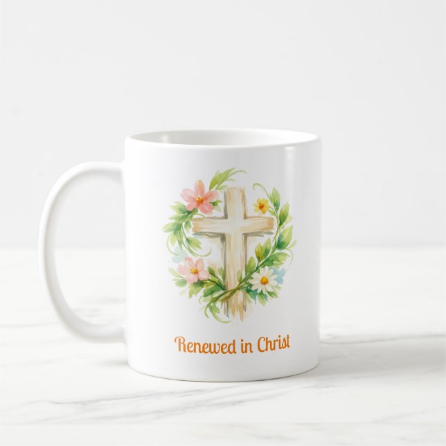 Caneca De Café Whimsical Spring Cross Mug - Custom Easter Design (Esquerda)