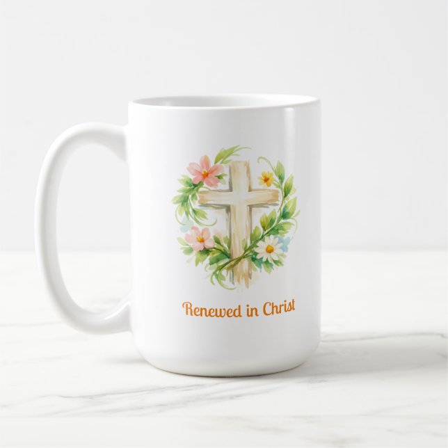 Caneca De Café Whimsical Spring Cross Mug - Custom Easter Design (Esquerda)