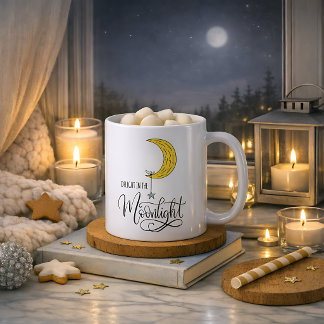 Caneca De Café Whimsical Star and Moon Moonlight 