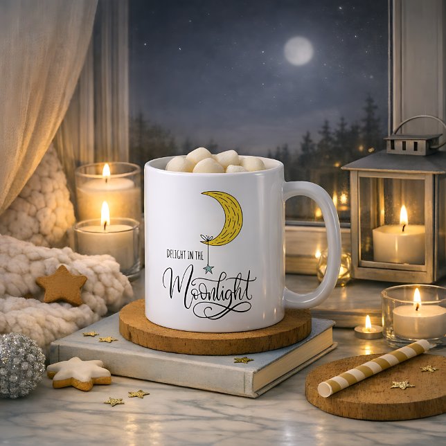 Caneca De Café Whimsical Star and Moon Moonlight  (Criador carregado)