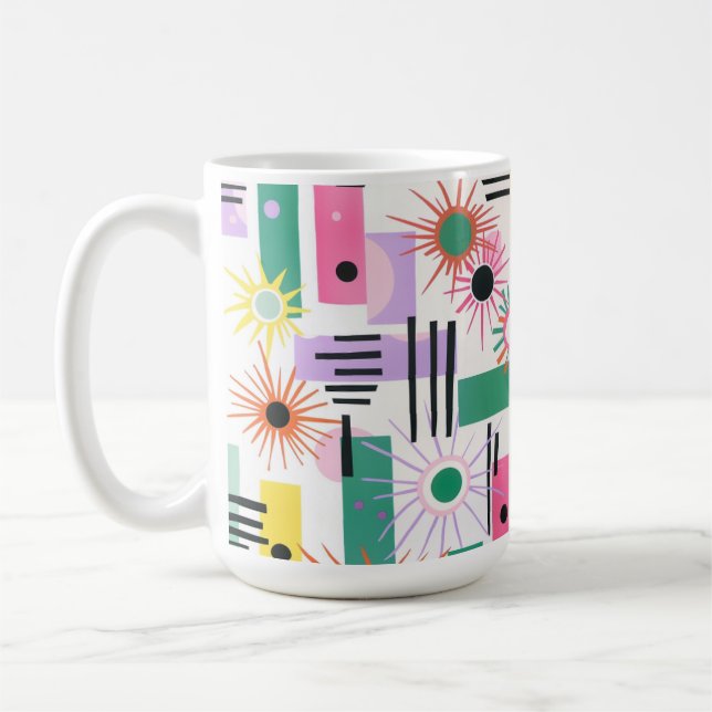 Caneca De Café Whimsical Sun Pattern (Esquerda)