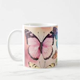 Caneca De Café "Whimsical Wings: Design de Café de Borboleta"