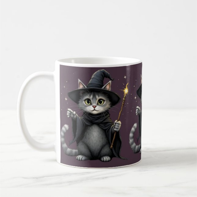 Caneca De Café Whimsical Witch Cat Mug (Esquerda)