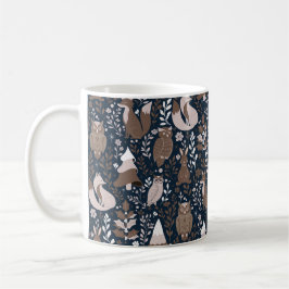 Caneca De Café Whimsical Woodland Creatures Pattern