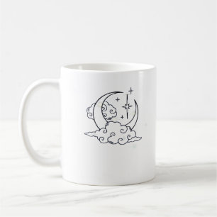 Caneca De Café Whimsigoth Clouds Moon Witchy Classic